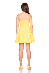 knit poplin tube drop waist dress