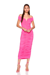 v-wire gathered dress