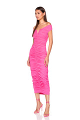 v-wire gathered dress