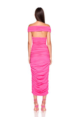 v-wire gathered dress