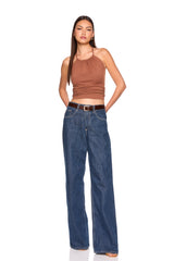 halter gathered top tie neck