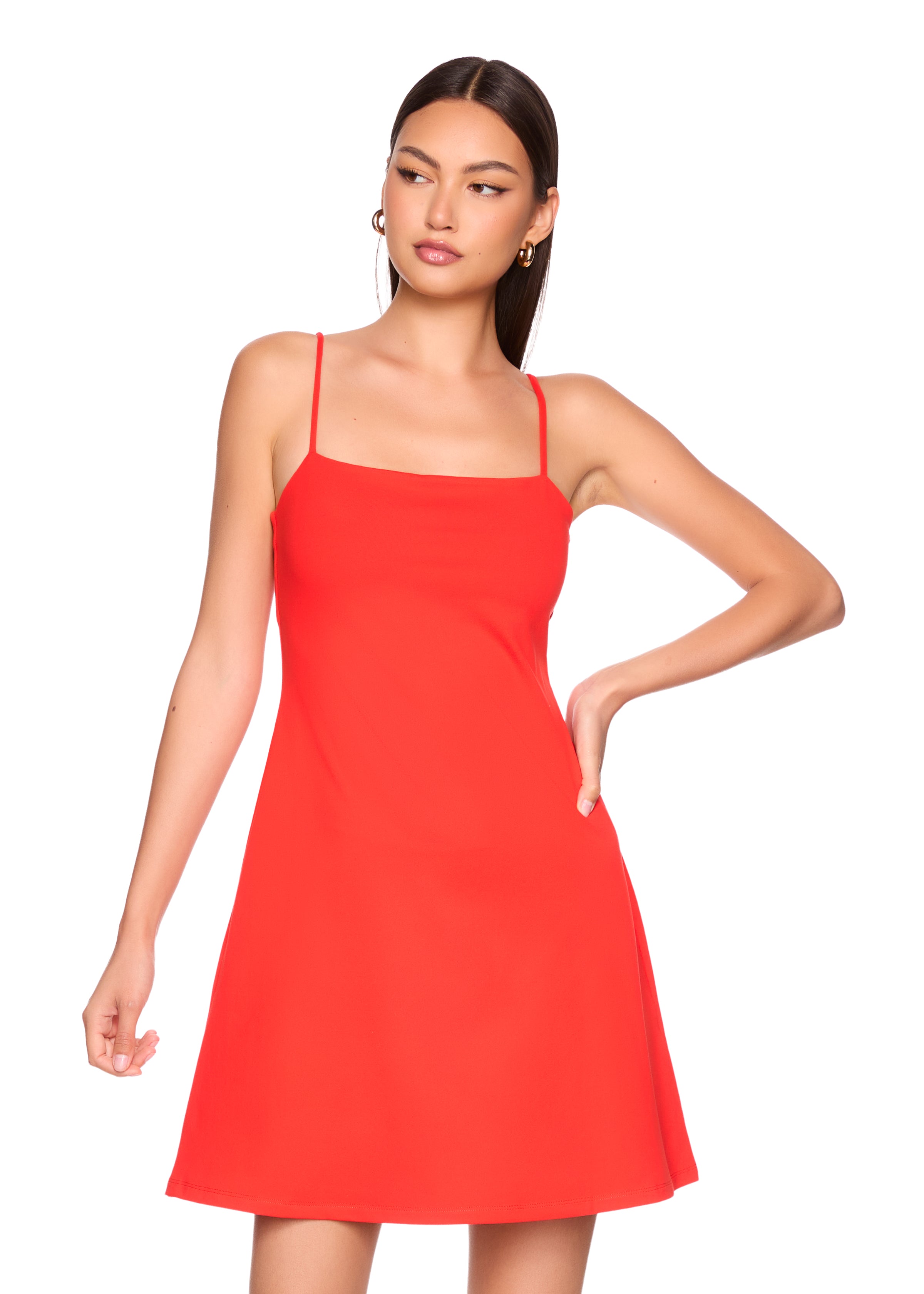 string flare dress