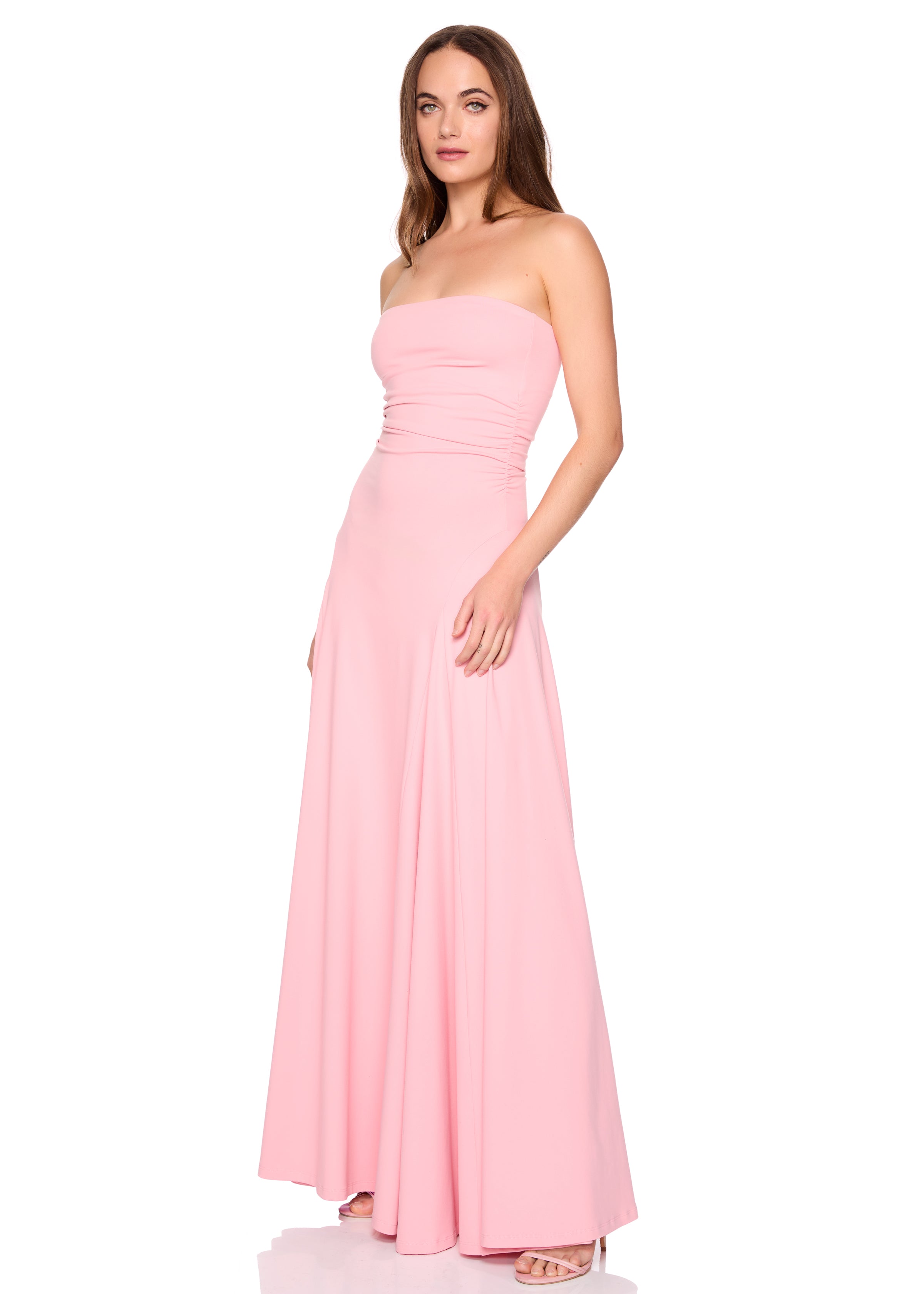 gathered waist tube dress