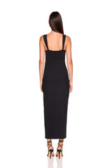 angle strap slit dress