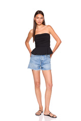 tube gathered flare top