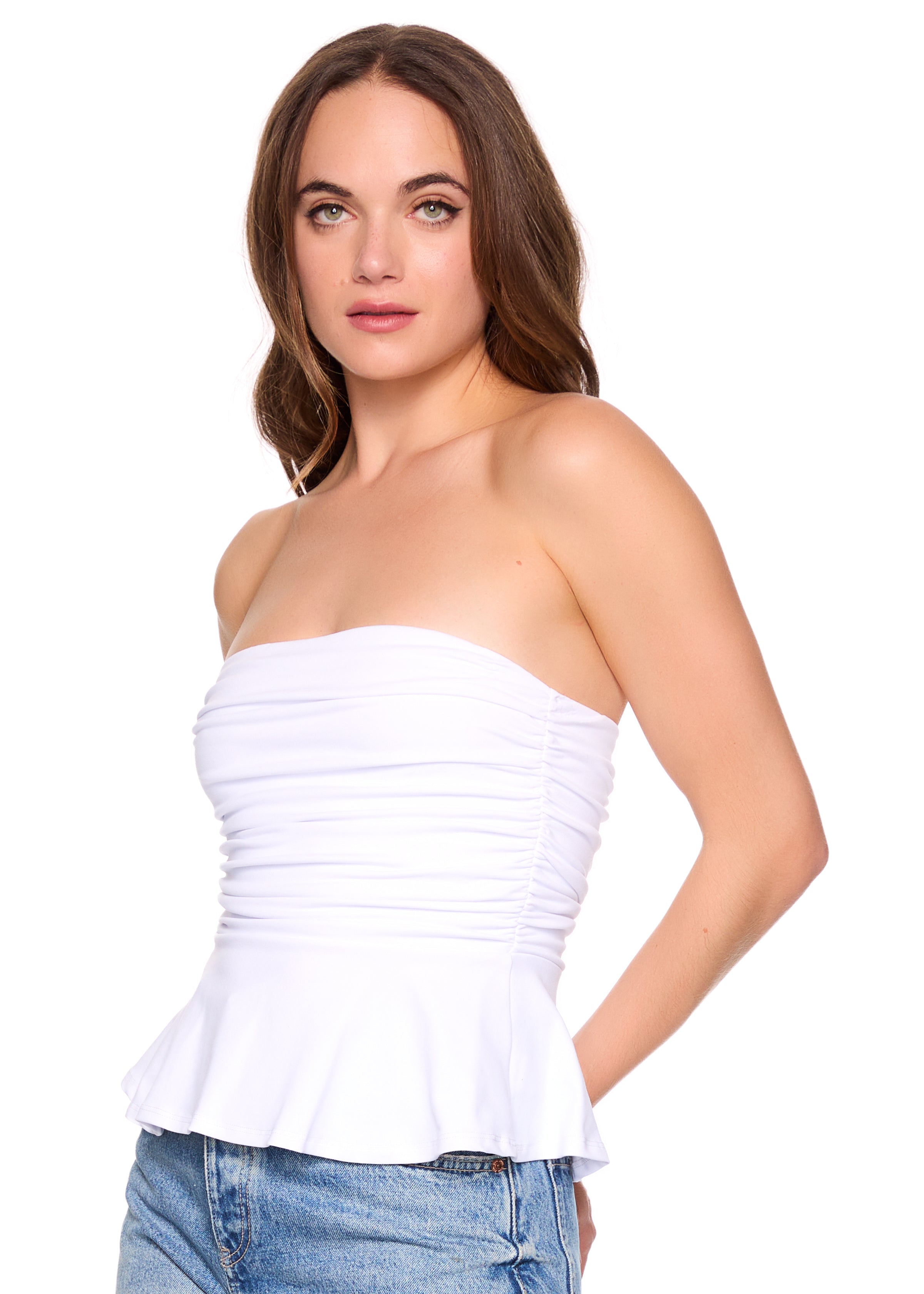 tube gathered flare top