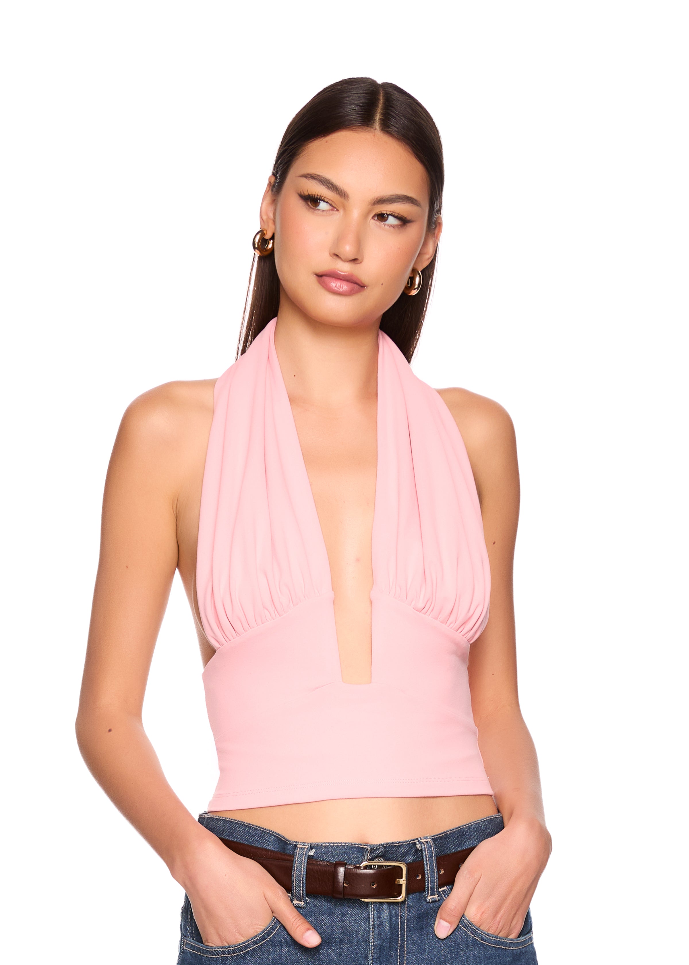 halter gathered top