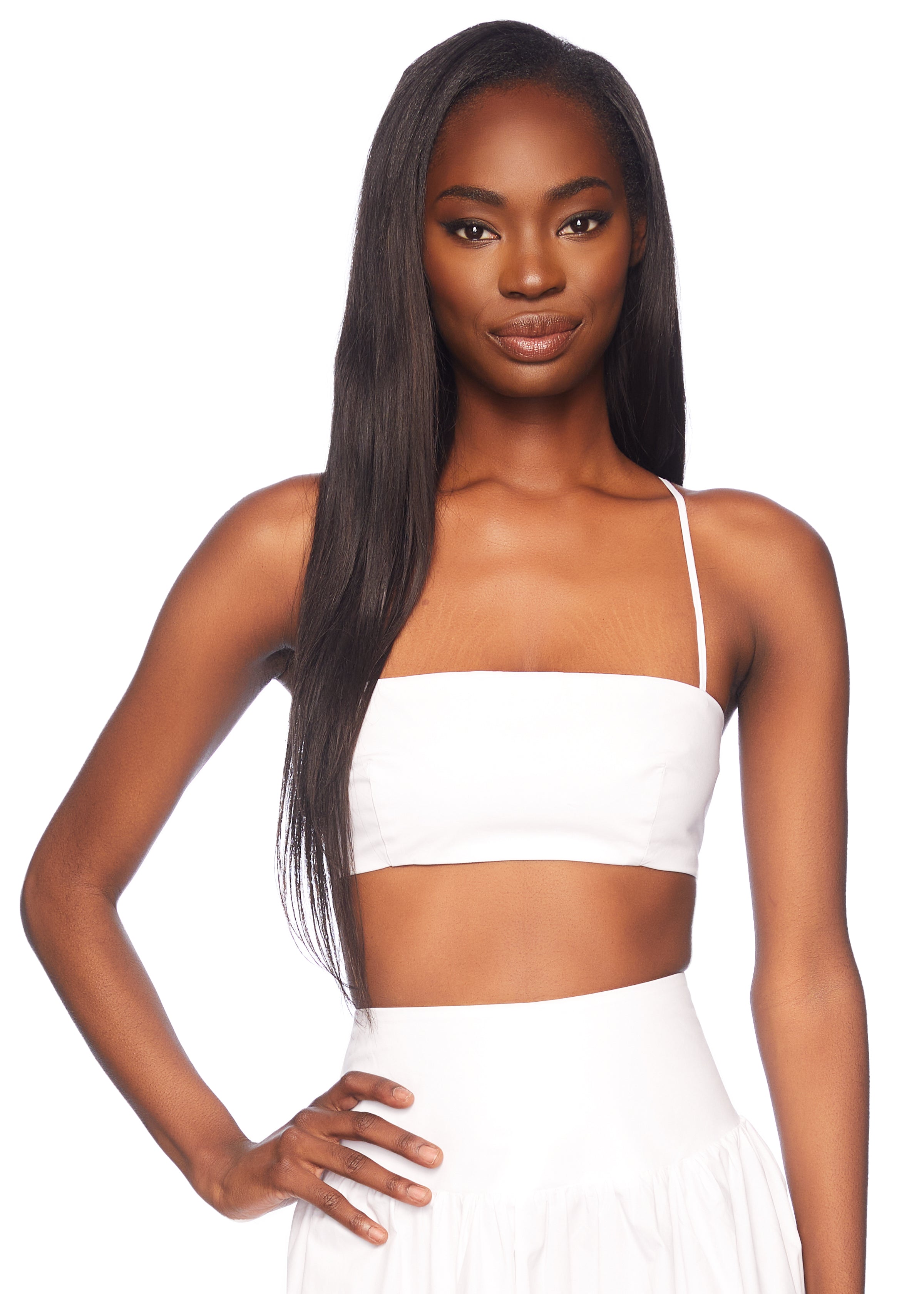 poplin string crop top