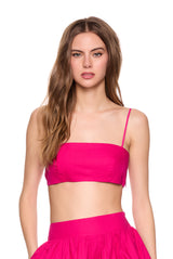 poplin string crop top
