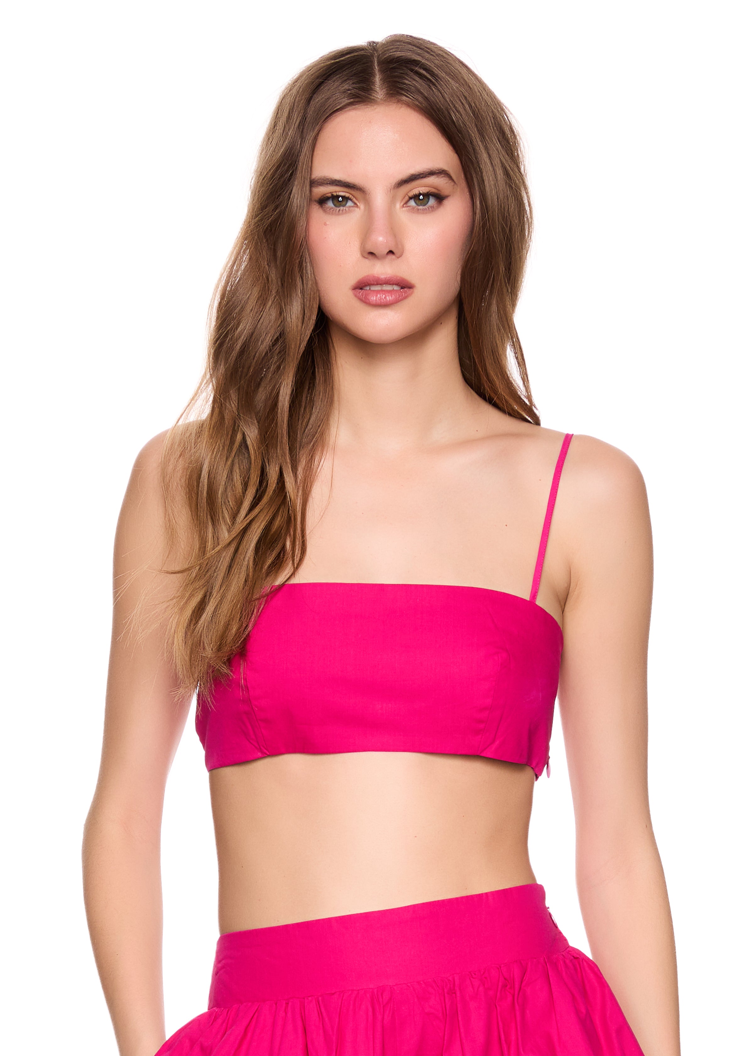 poplin string crop top