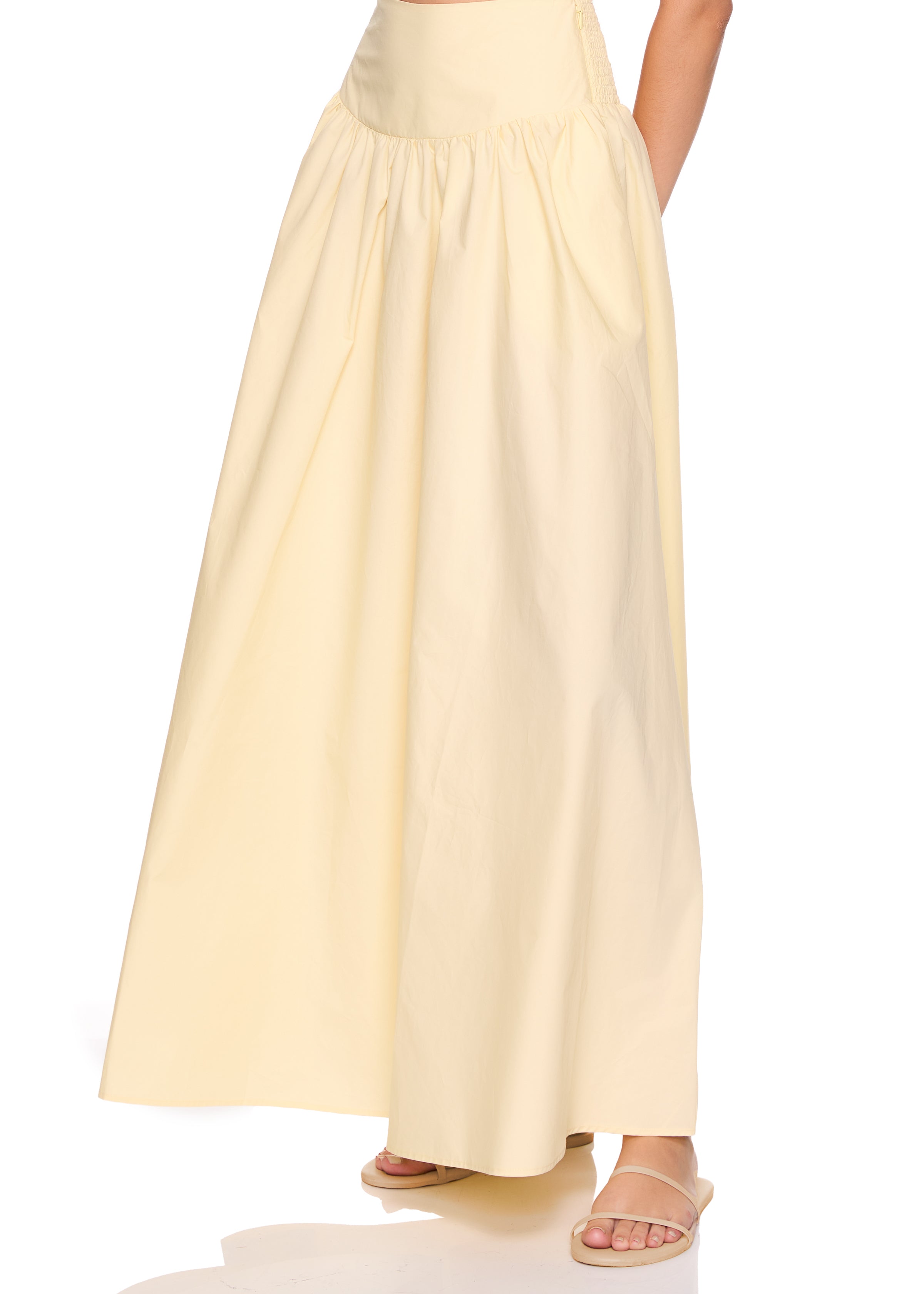 poplin drop waist skirt