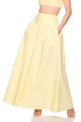 poplin drop waist skirt