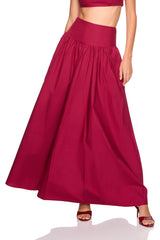 poplin drop waist skirt
