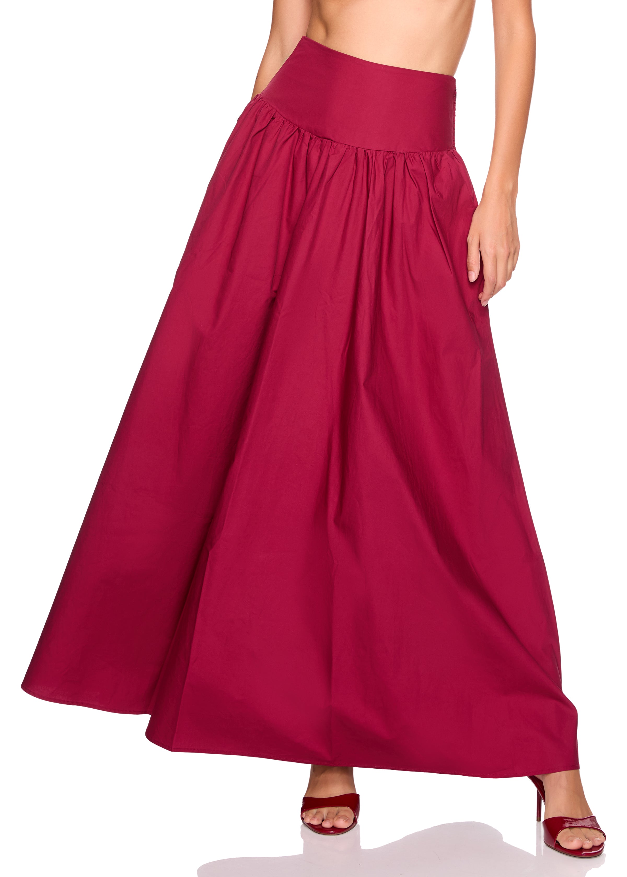 poplin drop waist skirt