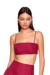 poplin string crop top