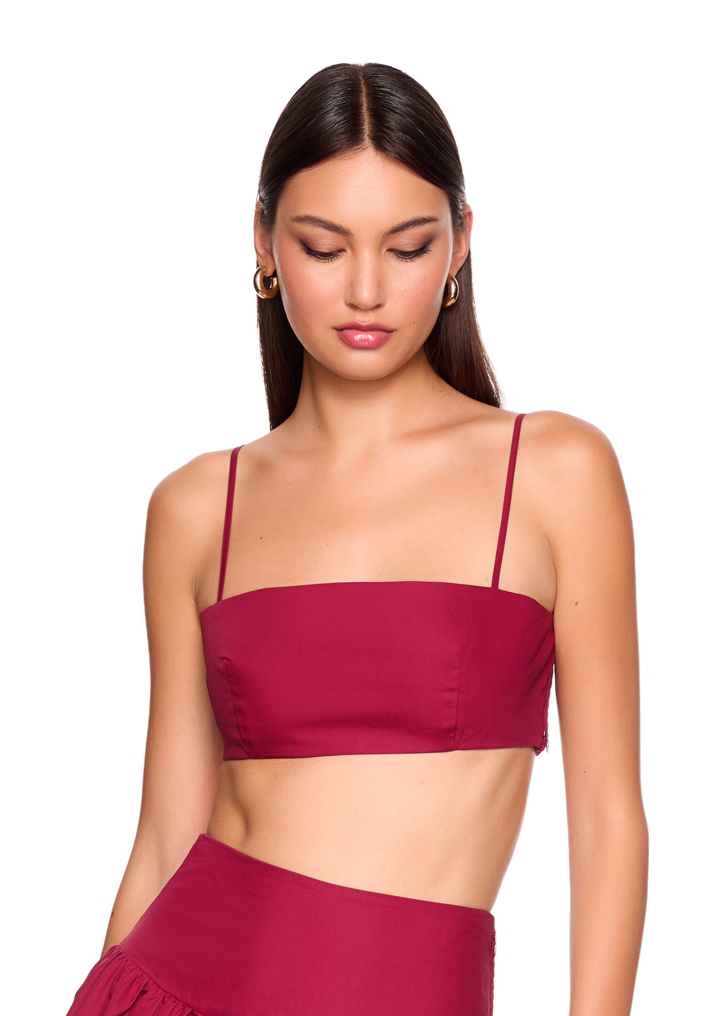 poplin string crop top