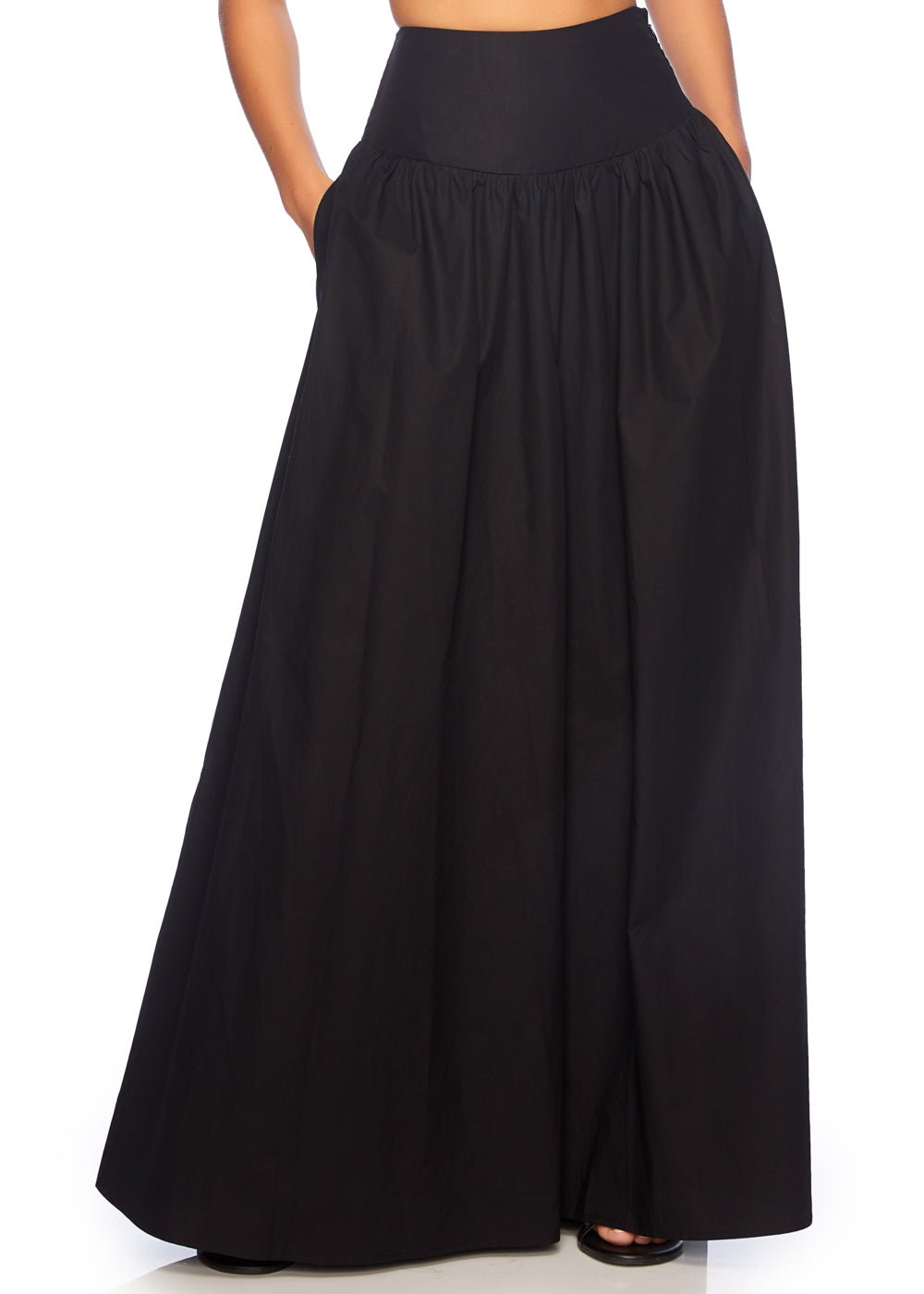 poplin drop waist skirt