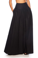 poplin drop waist skirt