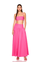 poplin drop waist skirt