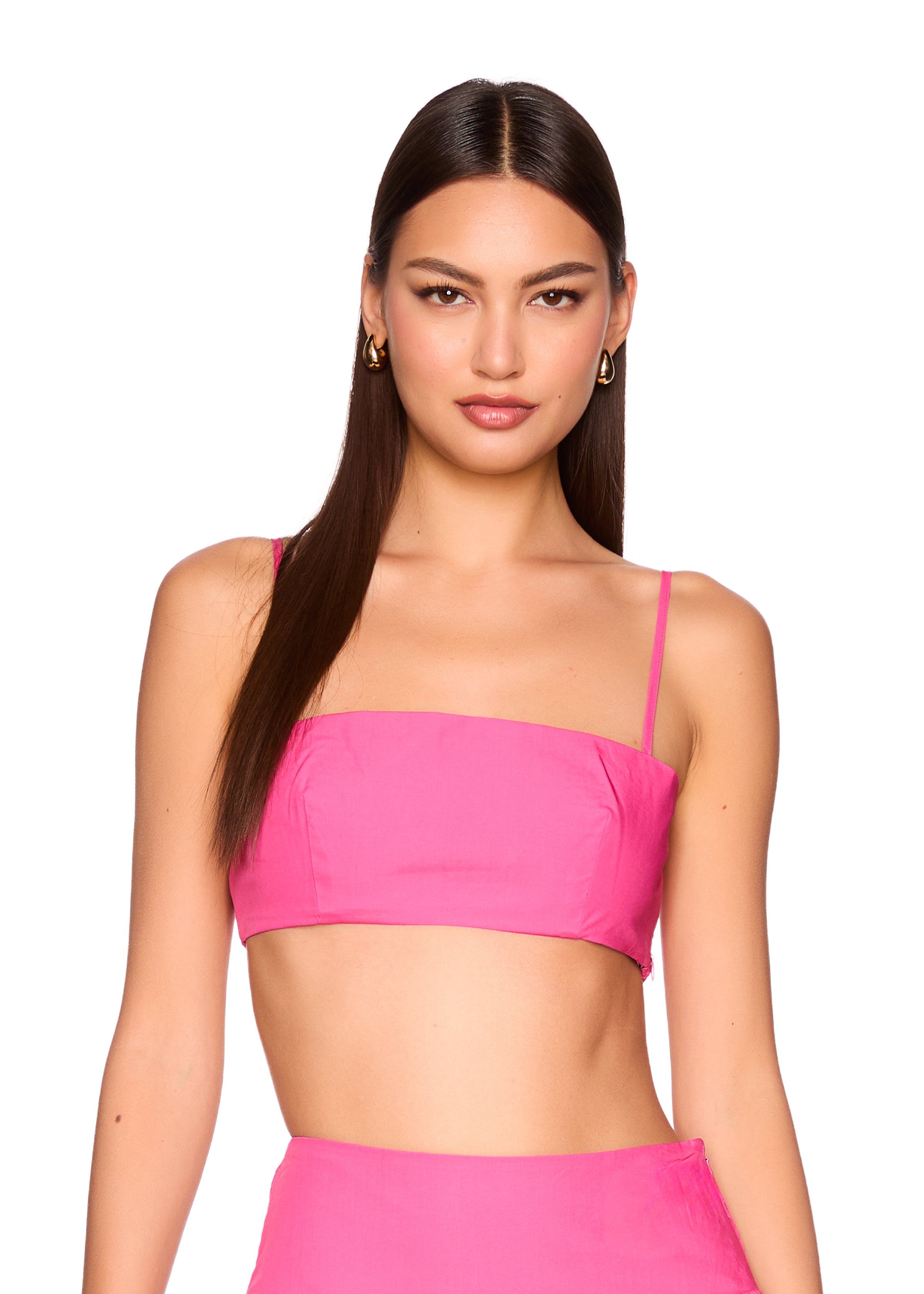 poplin string crop top