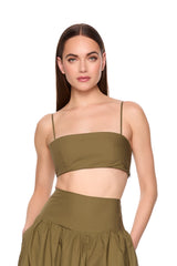 poplin string crop top