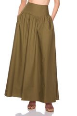 poplin drop waist skirt