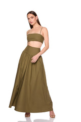 poplin drop waist skirt