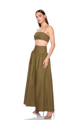 poplin drop waist skirt