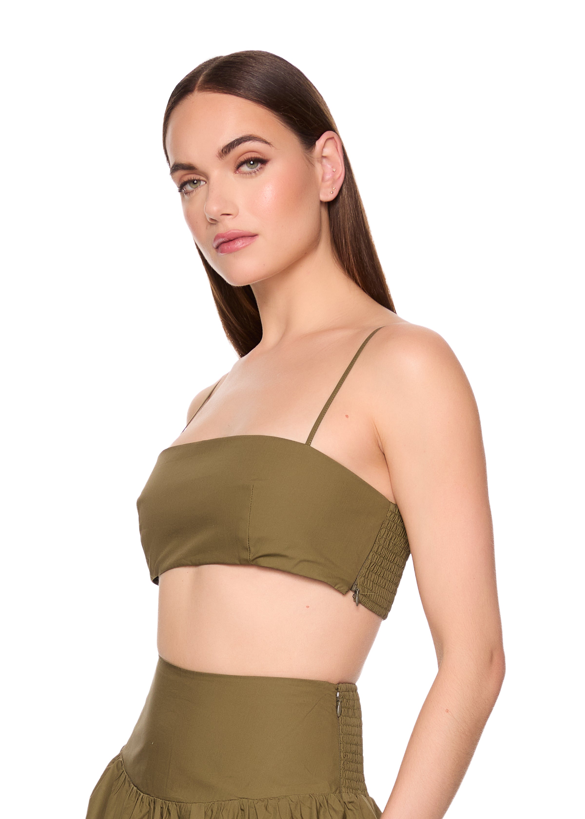 poplin string crop top