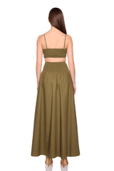 poplin drop waist skirt