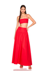 poplin drop waist skirt