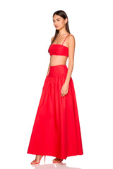 poplin drop waist skirt