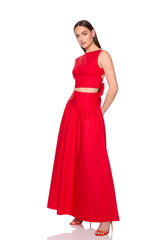 poplin drop waist skirt