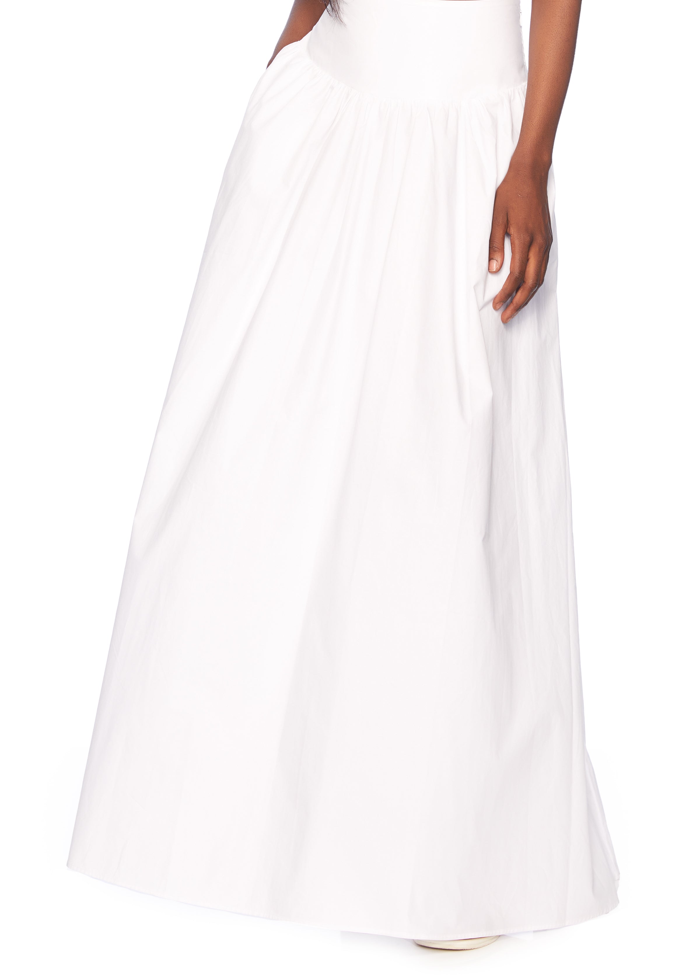 poplin drop waist skirt