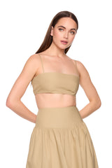 poplin string crop top