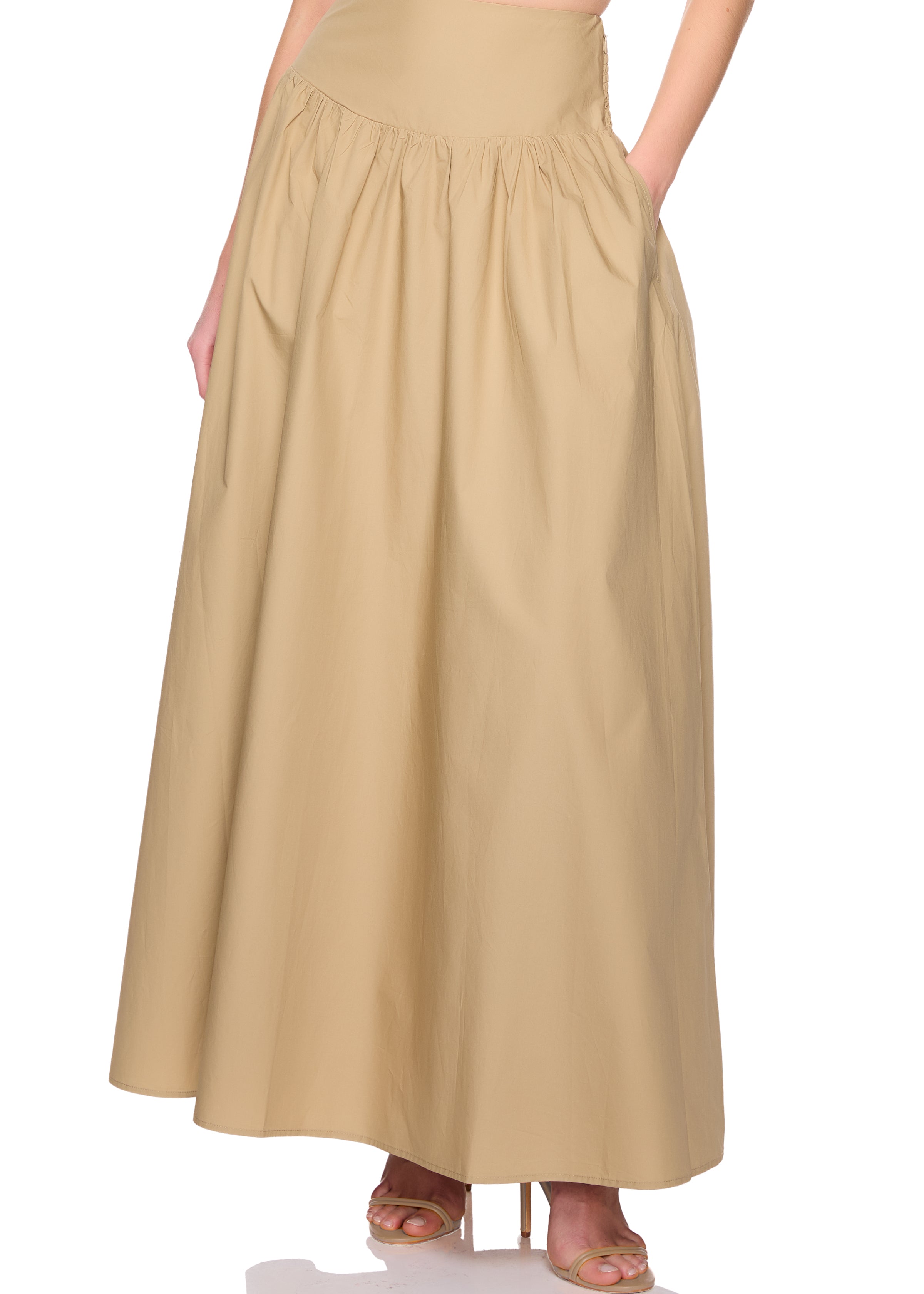 poplin drop waist skirt