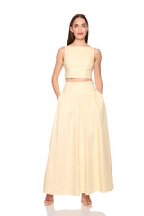 poplin open back tie top