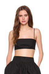 poplin string crop top