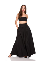 poplin drop waist skirt