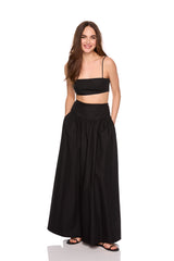 poplin drop waist skirt