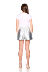 faux leather pleated short