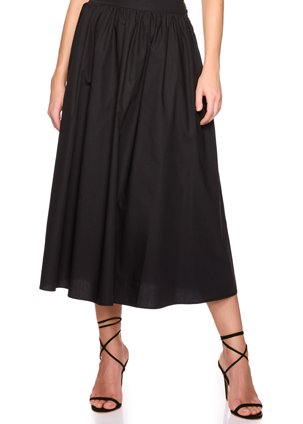 poplin midi skirt