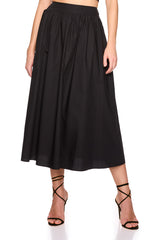 poplin midi skirt
