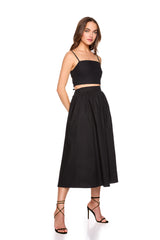 poplin midi skirt