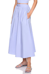 poplin midi skirt