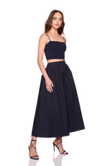 poplin midi skirt
