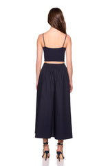 poplin midi skirt