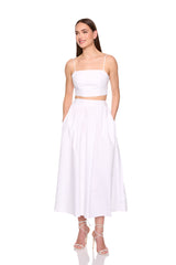poplin midi skirt
