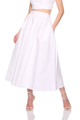 poplin midi skirt
