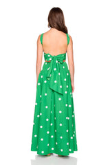 polka dot poplin tie back top